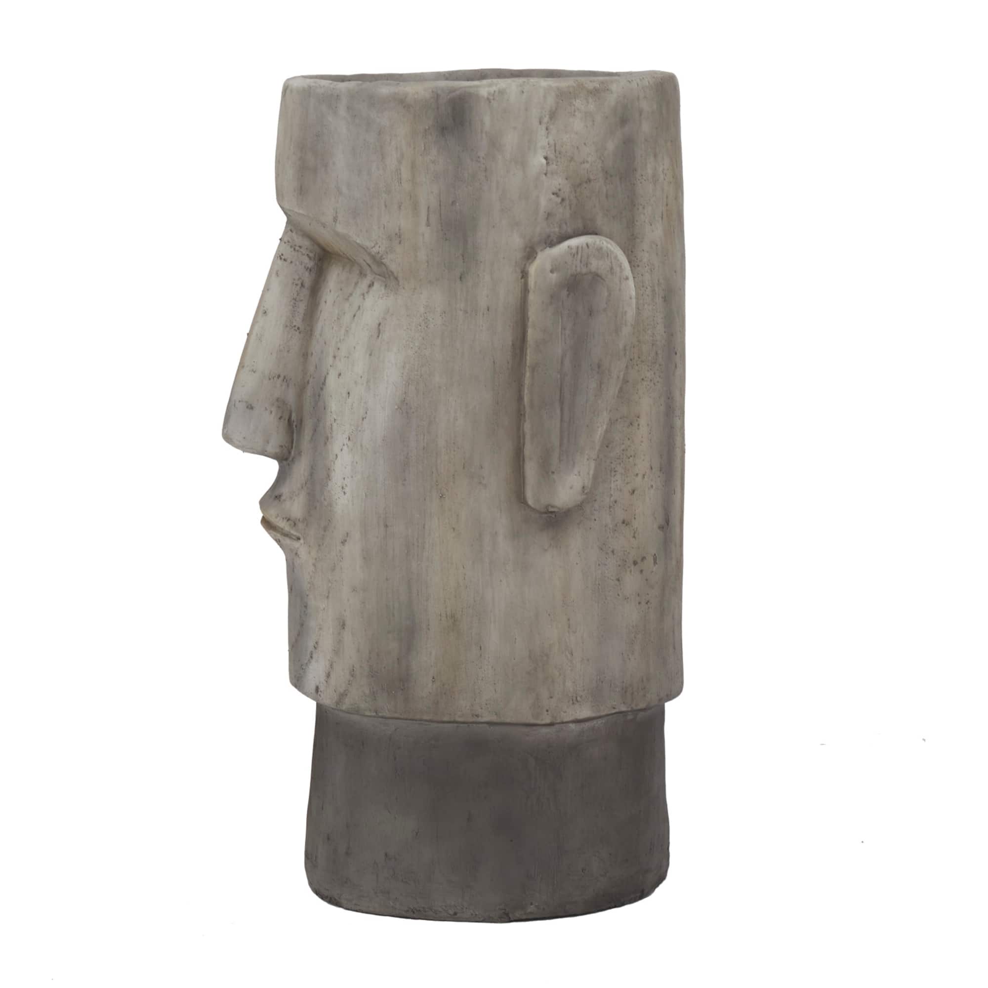 Brown Contemporary Planter, 12" x 14" x 24"